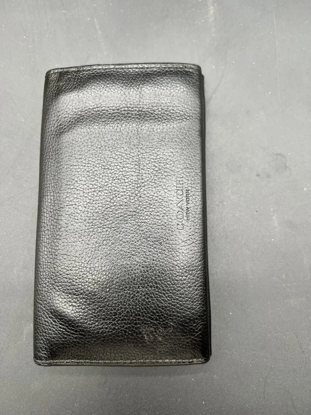 Coach Tech Phone Wallet Signature Black Leather